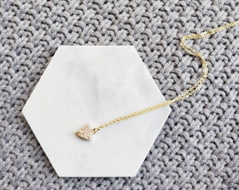 LAST ONE! Triangle Druzy Dainty Necklace / Minimal Layering Necklace / Custom Gold Necklace Chain /Crystal Necklace Layered Necklaces Quartz