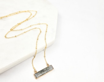 Labradorite Bar Necklace