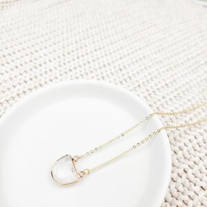 Half Moon Clear Quartz Crystal Necklace