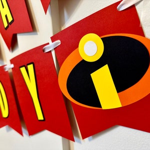 The Incredibles Banner Happy Birthday Banner Custom Decoration Birthday Party