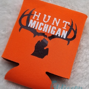 Hunter Orange - &quot;Hunt Michigan&quot; Koozie | Ready to Ship