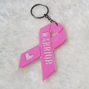Breast Cancer (Pink) Awareness Ribbon Keychain