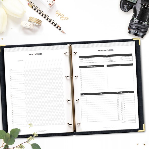 Printable Photographer's Planner • Photography Business Workbook • Photography Session Planner
