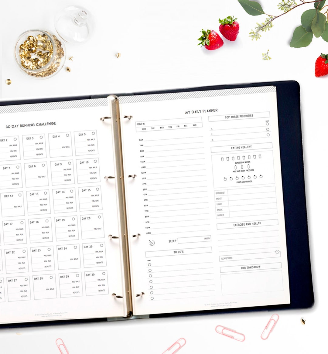 Printable Fitness & Health Planner Weight Loss Tracker - Etsy
