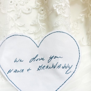 Bridal Dress Patch with Something Blue Embroidery - Wedding Dress Accessory for bride