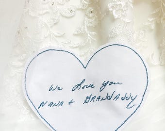 Bridal Dress Patch with Something Blue Embroidery - Wedding Dress Accessory for bride