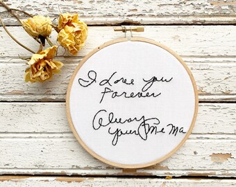 Custom Handwriting Embroidery Actual Handwriting Gift Personalized Memorial Gift Handwriting Gift For Men Bridal Gift Ideas Memorial Art
