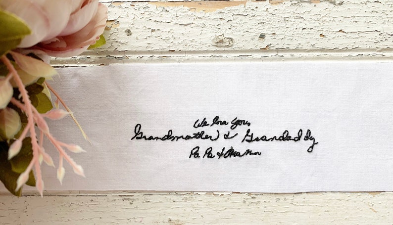 Bridal Gift For Bride Custom Handwriting Embroidery For Dress Bridal Gift For Sister Memorial Handwriting immagine 9