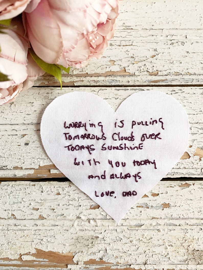 Bridal Gift For Bride Custom Handwriting Embroidery For Dress Bridal Gift For Sister Memorial Handwriting immagine 8