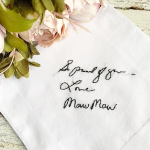 Custom embroidery handkerchief wedding, wedding handkerchief for bride, something blue handkerchief, custom handwriting gift image 3