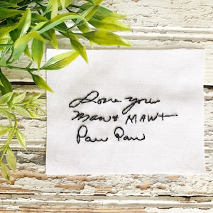 Bridal Gift For Bride Custom Handwriting Embroidery For Dress Bridal Gift For Sister Memorial Handwriting immagine 6