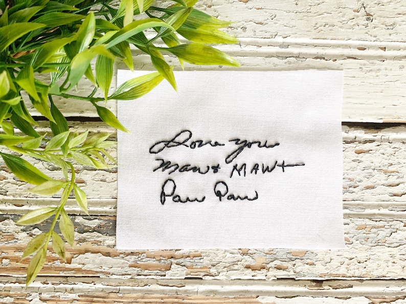 Bridal Gift For Bride Custom Handwriting Embroidery For Dress Bridal Gift For Sister Memorial Handwriting immagine 6