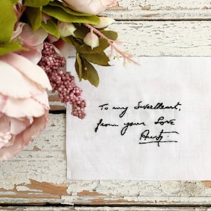 Bridal Gift For Bride Custom Handwriting Embroidery For Dress Bridal Gift For Sister Memorial Handwriting immagine 2