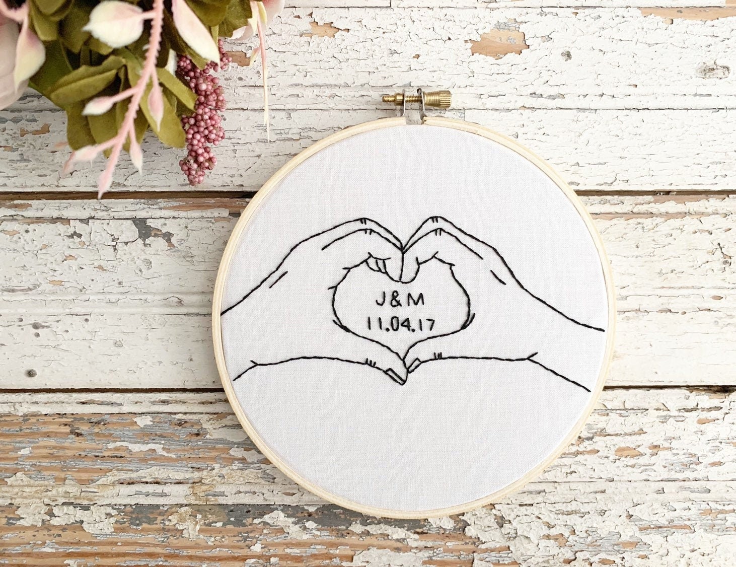 Cotton Anniversary, Heart Sign, Heart Embroidery, Cotton Gift, Person…
