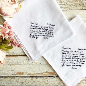Custom embroidery handkerchief wedding, wedding handkerchief for bride, something blue handkerchief, custom handwriting gift image 6