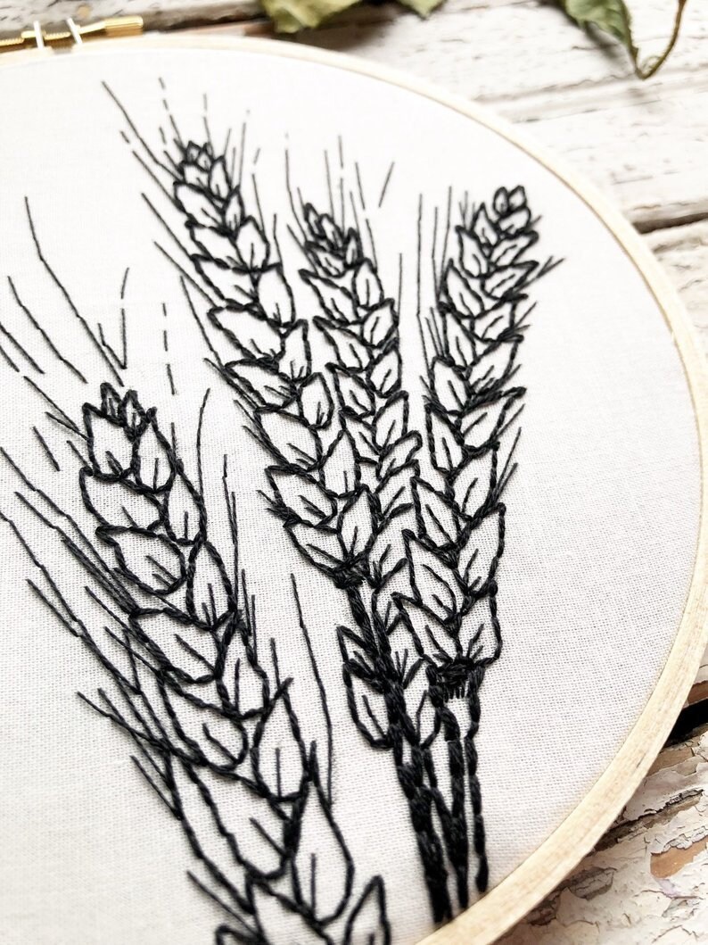 Wheat hand embroidery nwcvq embroidery hoop nwcvq pdf  etsy Wheat hand embroidery nwcvq embroidery hoop nwcvq pdf  etsy