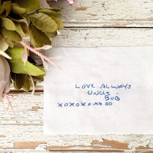 Bridal Gift For Bride Custom Handwriting Embroidery For Dress Bridal Gift For Sister Memorial Handwriting immagine 10