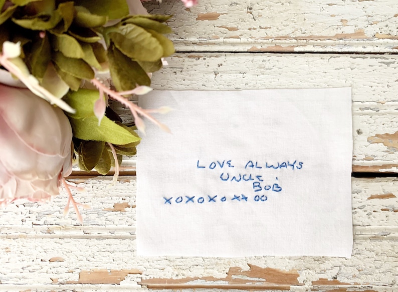 Bridal Gift For Bride Custom Handwriting Embroidery For Dress Bridal Gift For Sister Memorial Handwriting immagine 10