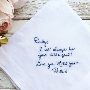 Embroidered wedding handkerchief, Something Blue wedding gift, Embroidered mother of the bride gift, blue bride gift, Bride keepsake