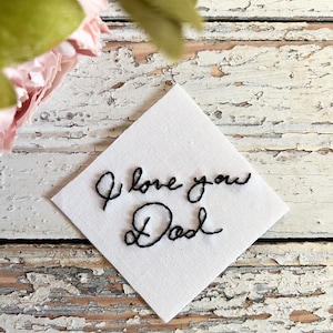 Memorial tie patch for groom, Handwriting jacket patch for father of the bride