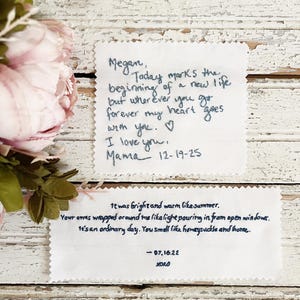 Custom Embroidered Something Blue Dress Label For Bride - Bridal Gown Stitching Detail - Wedding Dress Label For Bride