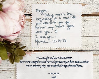 Custom Embroidered Something Blue Dress Label For Bride - Bridal Gown Stitching Detail - Wedding Dress Label For Bride