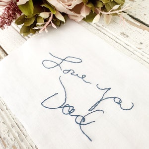 Bridal Gift For Bride Custom Handwriting Embroidery For Dress Bridal Gift For Sister Memorial Handwriting immagine 5
