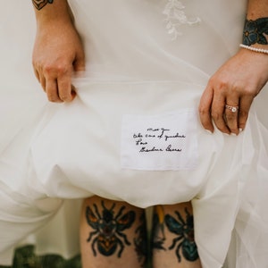 Handwriting patch for brides dress, custom writing patch Bridal Gift For Bride Custom Handwriting Embroidery For Dress Bridal Gift For her