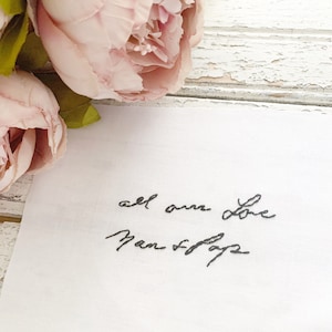 Bridal Gift For Bride Custom Handwriting Embroidery For Dress Bridal Gift For Sister Memorial Handwriting immagine 4