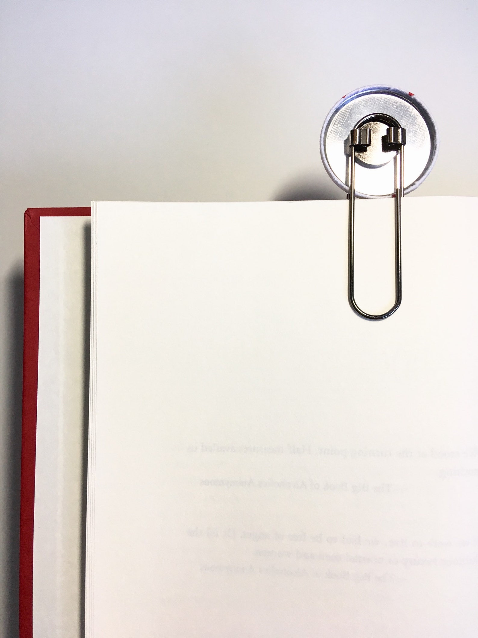Giant paperclip bookmark Fabric bookmark Covered button Etsy