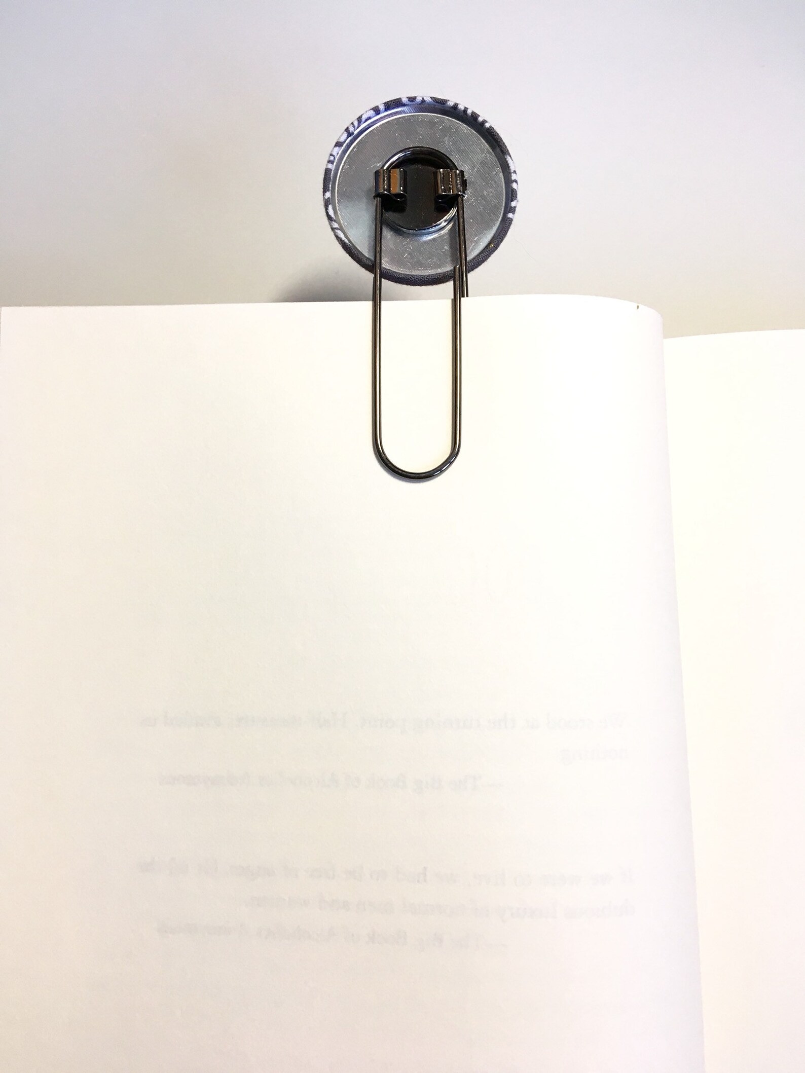 Giant paperclip bookmark Fabric bookmark Covered button Etsy