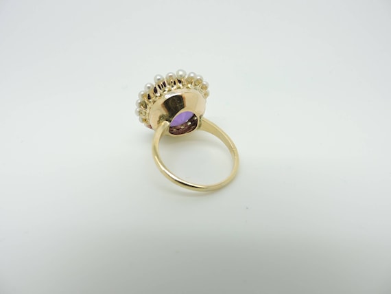 Beautiful Vintage 14k YG Amethyst and Pearl Cockt… - image 4