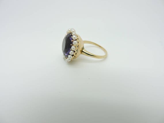 Beautiful Vintage 14k YG Amethyst and Pearl Cockt… - image 3