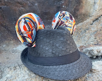 Fedora Ears Disney Madalorian Hat,Disney Dad Mouse Ears, Mouse Ears Hat, Dad Vacation Hat, Disney Hat, Star Wars Hat