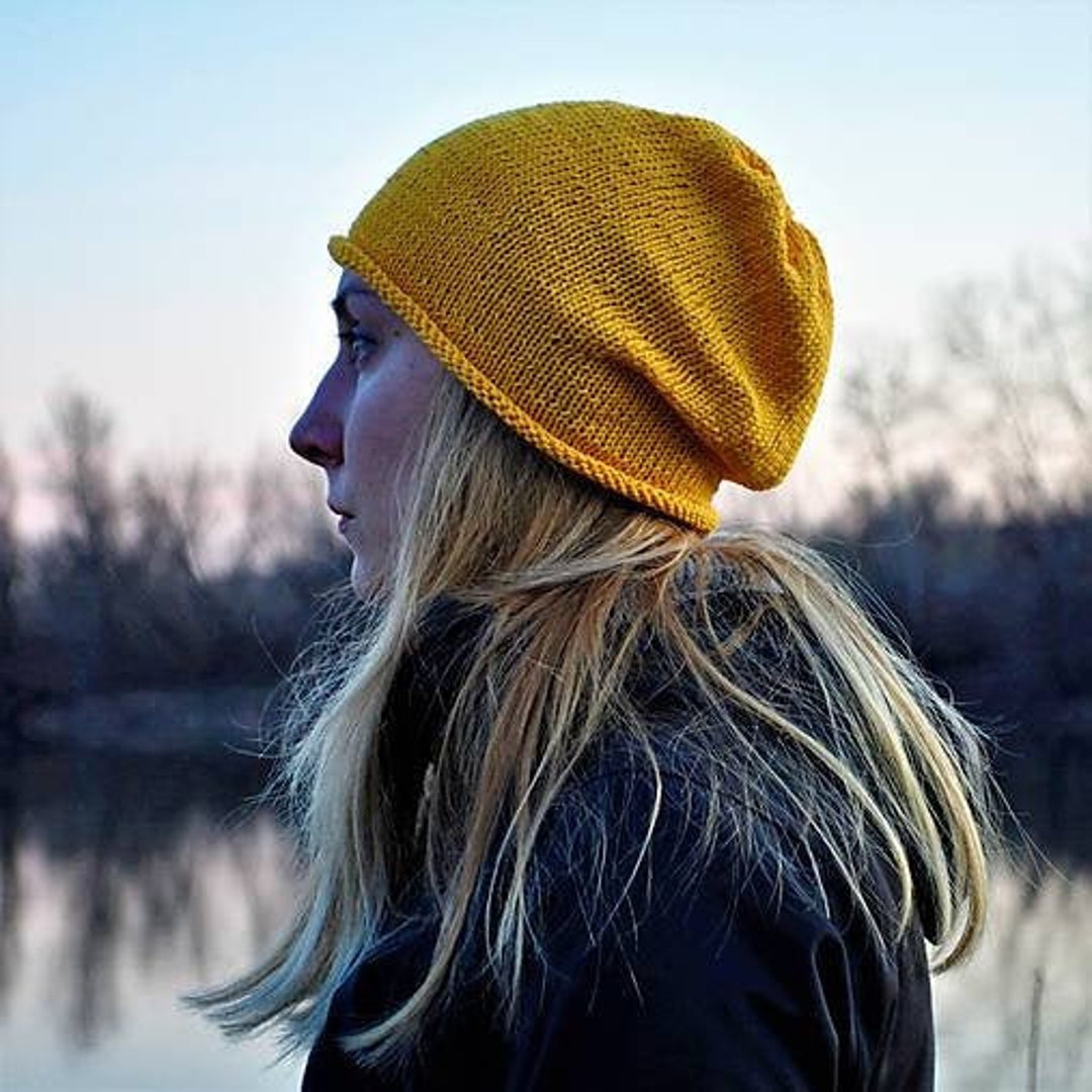 帽子 Tento Hand knitted hat Swirl Pattern Beanie for the Sentro 48 circular knitting