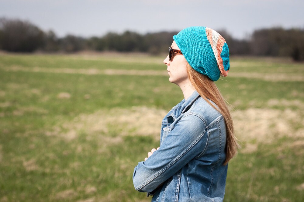 Marshmallow Color Slouchy Beanie Hat. Winter Hat Marshmallow Colors Slouchy Beanie Hat / Only One Original  main image 2