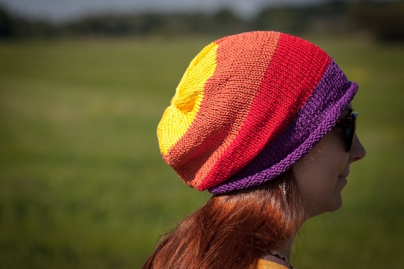 Yellow Orange Red Violet Striped 