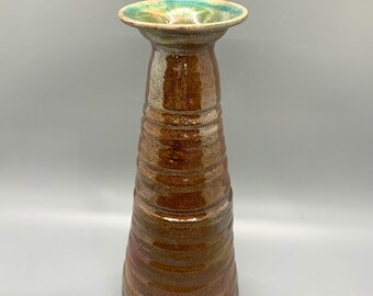 Wheel thrown decorative Raku Vase/Bottle