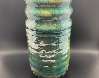 Wheel thrown raku vase