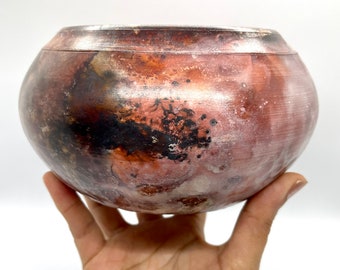 Beautiful colors on this pit fired vase