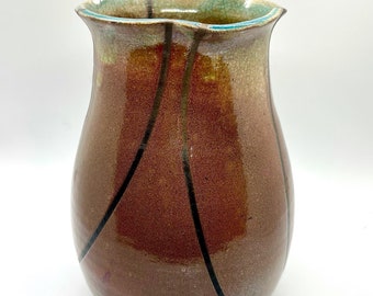 Wheel thrown decorative Raku Vase