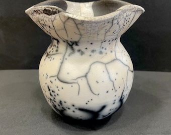 Wheel thrown Naked Raku Vase