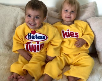 Twinkies Twin Costume: Fleece Halloween Pajamas Set