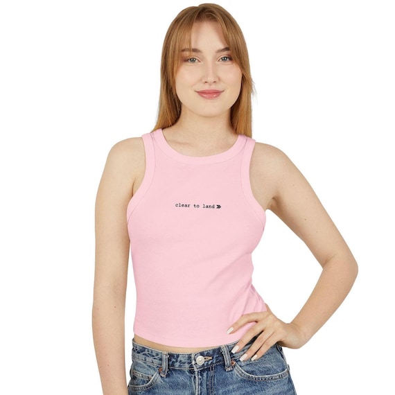 Clear To Land High Neck Racer Tank Top