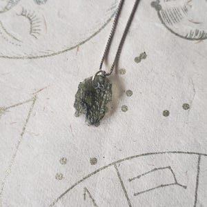 Genuine Moldavite Necklace/Moldavite/Sterling Silver Adjustable necklace/Czech Moldavite
