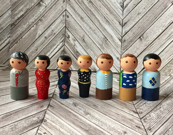 wooden dollhouse people