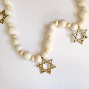 PREORDER | Hanukkah Garland | Star of David | Hanukkah Decoration | Neutral Tones | Hanukkah Banner/Sign/Garland