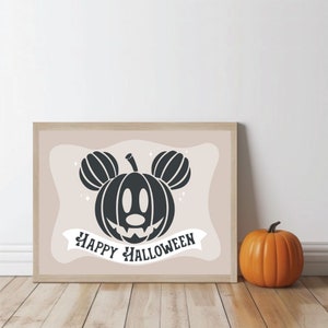 Happy Halloween Mickey Printable Wall Art | Disney Halloween Decor | Spooky Disney Fall Art | Halloween Art Print | INSTANT DIGITAL DOWNLOAD