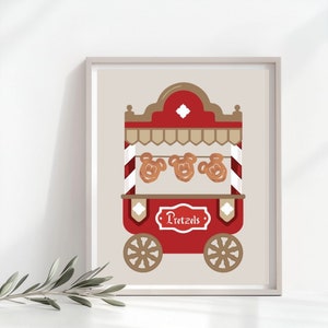 Disney Inspired Snack Cart Holiday Printable Wall Art l Disney Winter Christmas Decor | Modern Home Mickey Mouse Holiday l Instant Download