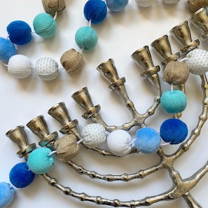 Hanukkah Garland | Multi Fabric | Hanukkah Decoration | Hanukkah Colors | Hanukkah Banner/Sign
